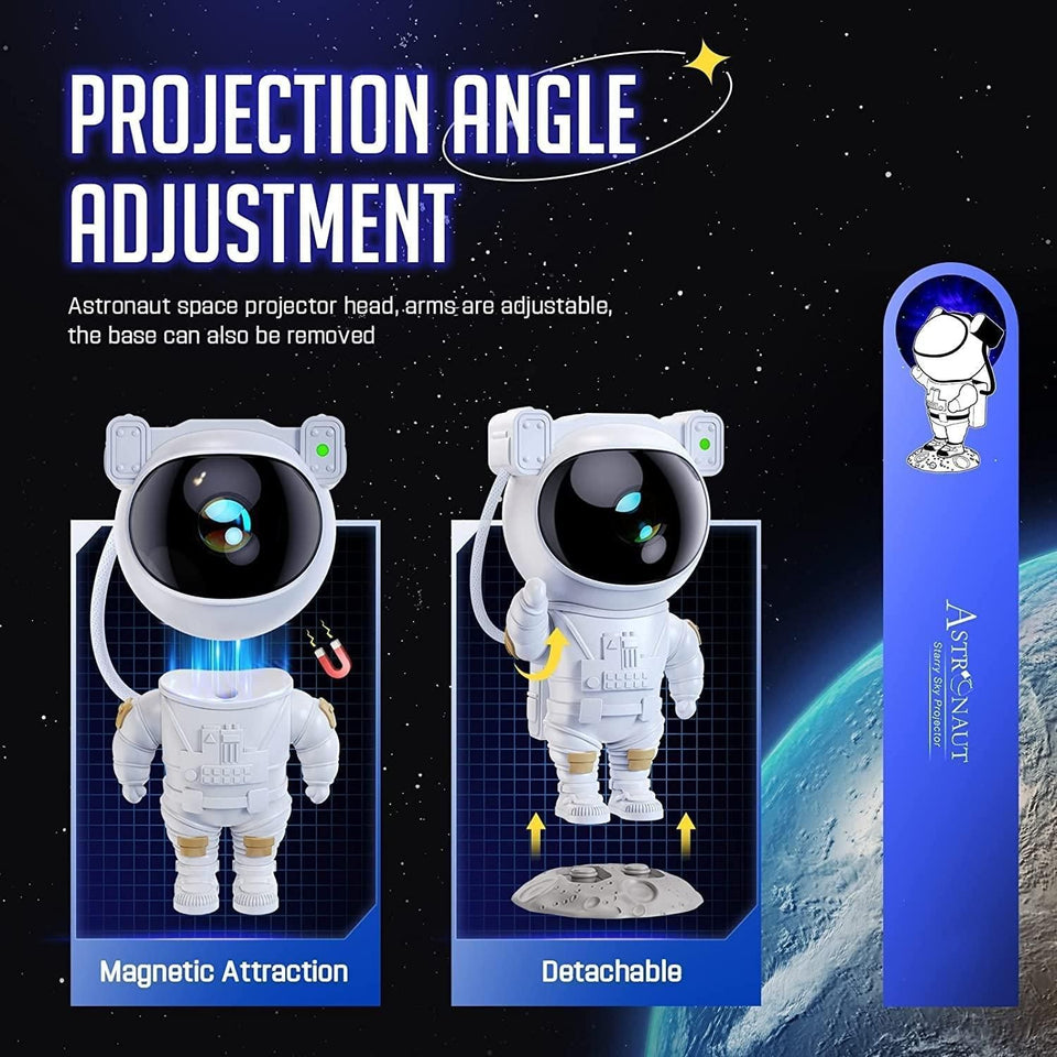 AstroGlow | Astronaut Galaxy Projector - 360 Magnetic Head Rotation, Remote Control