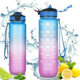 FlexiBelt Unbreakable Water Bottle for Home with Motivational Time Marker