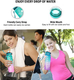 FlexiBelt Unbreakable Water Bottle for Home with Motivational Time Marker