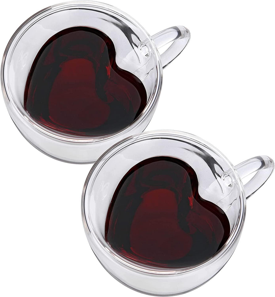 Amora High Borosilicate Heart Shape Double Wall Glass (Pack of 1)